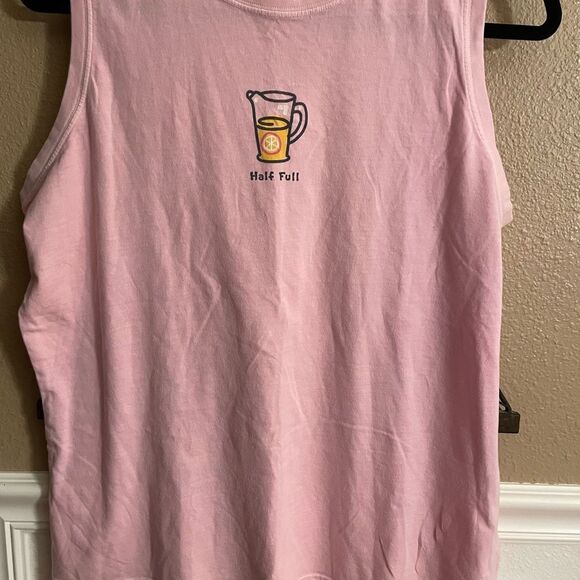 Life Is Goid Half Full Lemonade Pink Womens Tank Top L - Picture 2 of 13